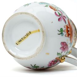 Number of early 19th century Chamberlain's Worcester pattern items decorated with Japanese flowers comprising pair of milk jugs, three sauce boats and two teapots, unmarked 
Provenance: property of a Nobleman