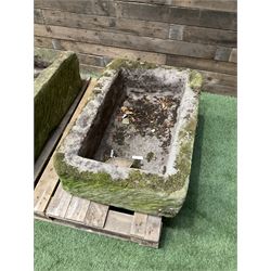 19th century hand hewn rectangular stone trough - THIS LOT IS TO BE COLLECTED BY APPOINTMENT FROM DUGGLEBY STORAGE, GREAT HILL, EASTFIELD, SCARBOROUGH, YO11 3TX