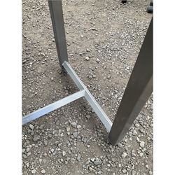 Small stainless steel preparation table, H stretcher base - THIS LOT IS TO BE COLLECTED BY APPOINTMENT FROM DUGGLEBY STORAGE, GREAT HILL, EASTFIELD, SCARBOROUGH, YO11 3TX