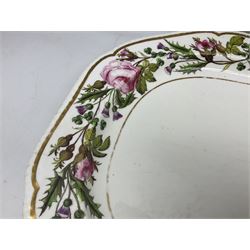 Royal Irish Fusiliers officers mess serving platter, the regimental crest to the centre, surrounded by a border of roses, thistles and clovers enclosed  in a gilt boarder, L54cm