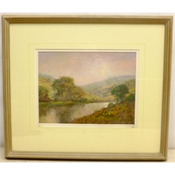 David Allen (British 1945-): 'Sunset at Blubberhouses near Harrogate', pastel signed, titled verso 18cm x 25cm