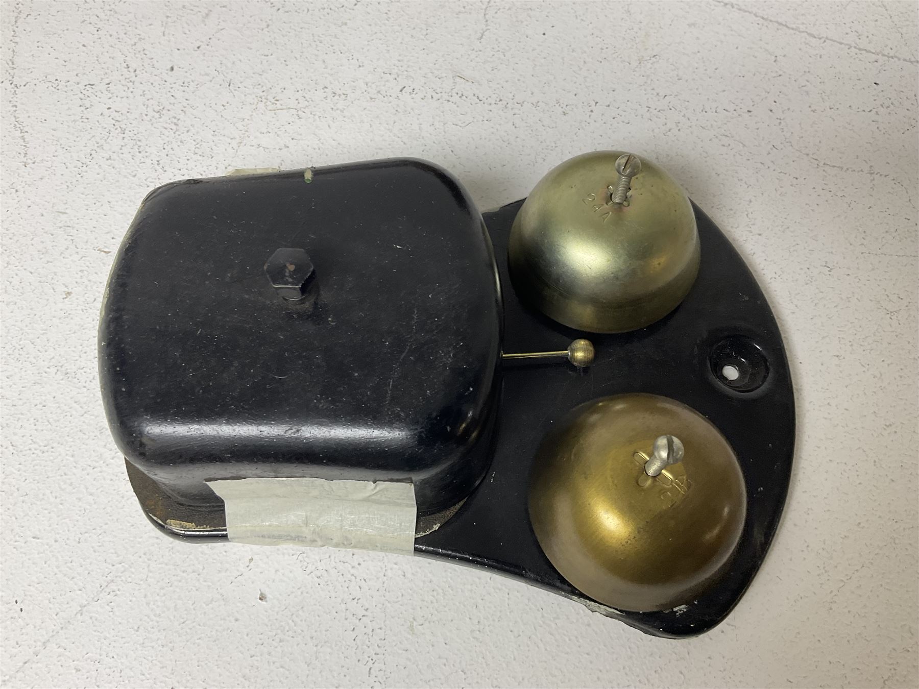 Two GPO wall mounted bell boxes, the first example marked no.1, and no.1A, together with three other wall mounted bell boxes 