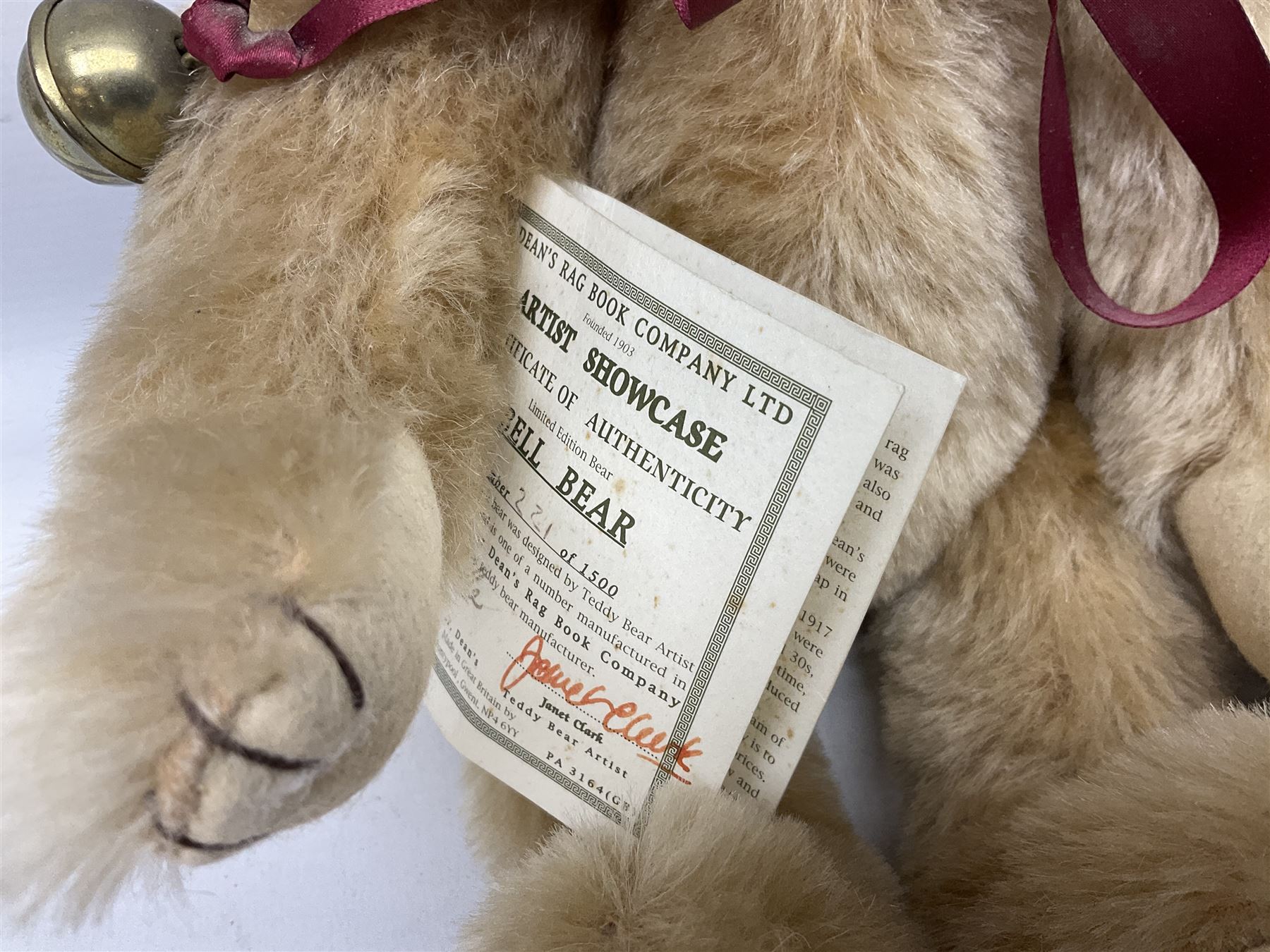 Dean's Rag Book limited edition teddy bear 'Bell Bear' No | Toys