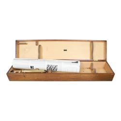 Brass telescope inscribed J.Lizars Glasgow & Edinburgh, with a library tripod and a larger wooden tripod, two spare eyepieces and original box