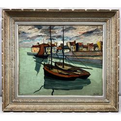 Élisée Maclet (French 1881-1962): Fishing Boats in 'Concarneau' Harbour, oil on board signed 45cm x 54cm