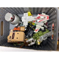 Star wars - Kenner Millenium Falcon spaceship with De Agostini boxed smaller model; X-Wing Fighter; and three story books on the original trilogy of films; together with other TV/Film related spacecraft; Mamod steam roller; assorted unboxed and playworn die-cast models etc