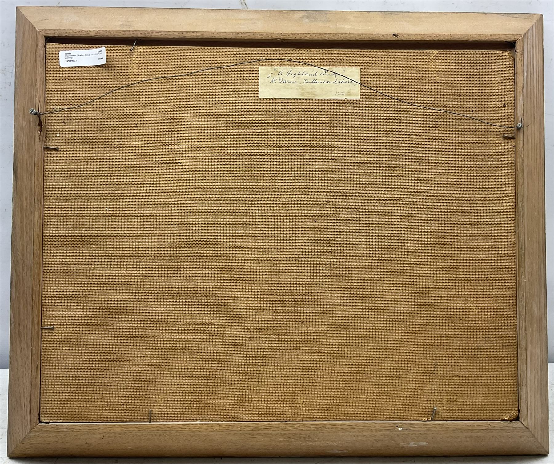 Owen Bowen (Staithes Group 1873-1967): 'A Highland Bridge - Sutherlandshire', oil on board signed, original title label verso 40cm x 50cm