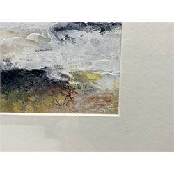 John Thornton (Northern British 1944-): 'Dusk - Yorkshire Coast', mixed media signed with initials, titled verso 15cm x 17.5cm