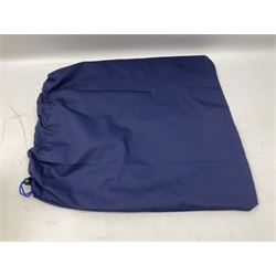 RAF Alpha MK 4 helicopter pilot's flying helmet, finished in white for civilian/rescue service use; reconditioned and avionics tested as working; black cloth cover to visor; fitted with boom microphone; medium size; in blue cloth carrying bag