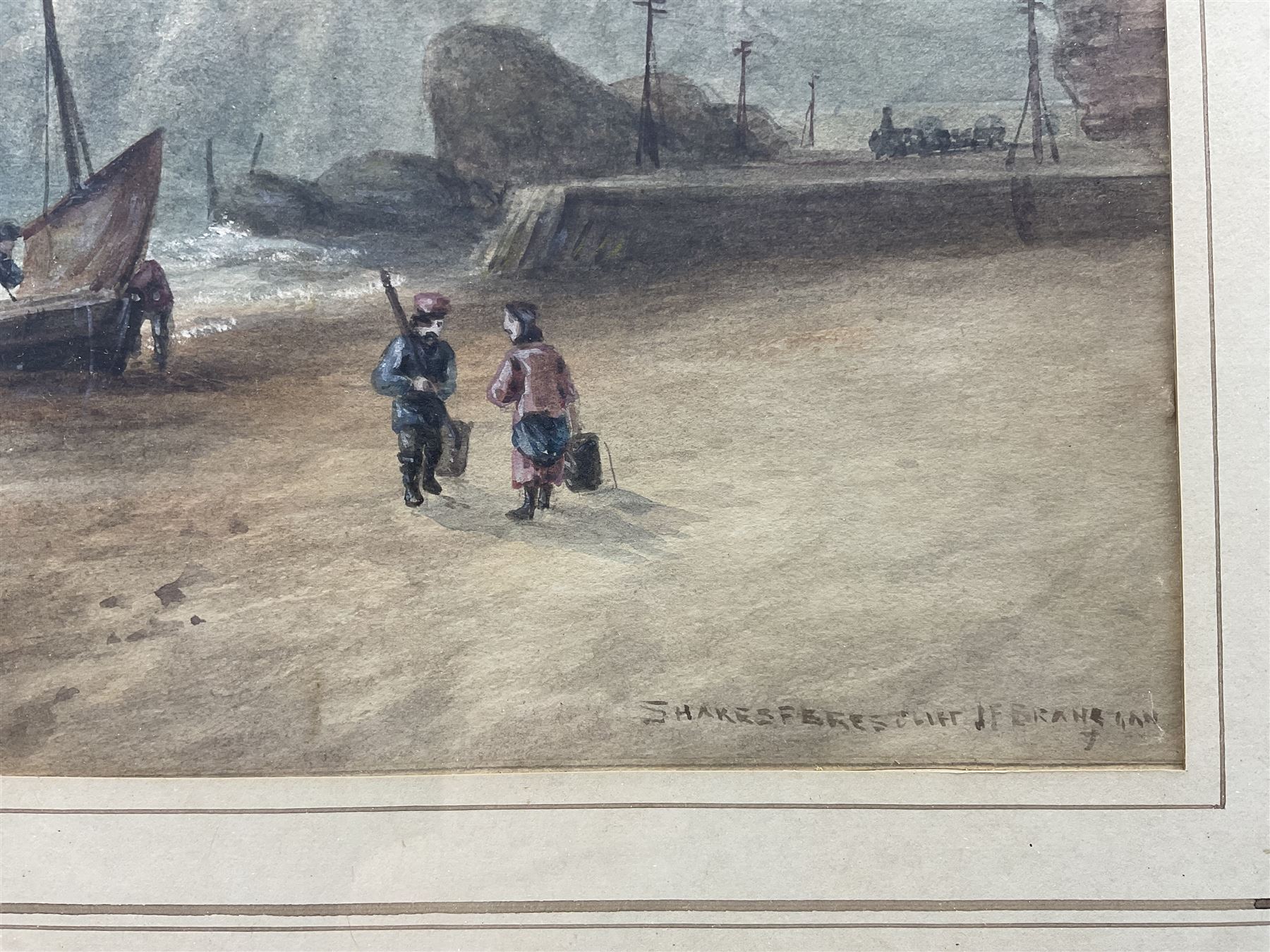 John Francis Branegan (British 1843-1909): 'Shakespeare Cliff' - Dover, watercolour signed and titled, 25cm x 45cm 