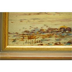 Frank Hider (British 1861-1933): 'A Breezy Day on the South Coast', oil on canvas signed, titled verso 29cm x 49cm