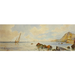 Thomas Sidney (19th/20th century): 'Lantern Hill Ilfracombe', watercolour signed and titled 24cm x 65cm