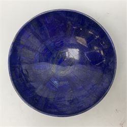 Lapis lazuli mosaic bowl, D21cm, H8cm