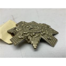 4th Donside Highland Volunteer Battalion Gordon Highlanders Glengarry Badge, white metal with two lug fittings to the reverse; and Highland Cyclist's Battalion Territorial Forces Glengarry badge (2)