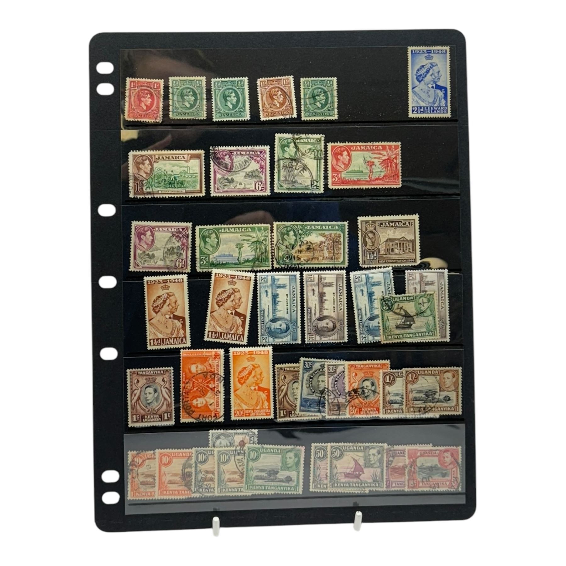 Mostly Commonwealth stamps with many from the reign of King George VI, including Aden, Ascension, Antigua, Australia, Bahamas, Bermuda, Barbados, Basutoland, British Guiana, British Honduras, British Solomon Islands, Burma, Newfoundland, Canada, Cayman Islands, Ceylon, Cyprus, Dominica, Fiji, Gambia, Gibraltar, Gold Coast, Grenada, Hong Kong, India, Jamaica, Malaya, Malta, New Zealand etc, housed on stock sheets
