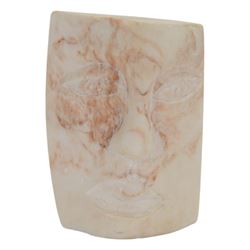 Darren Yeadon: marble Face, signed to top, H15cm