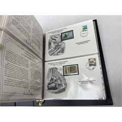 Three albums of 'The 50th Anniversary World War II Commemorative Covers Collection', housed in the official Danbury Mint folders