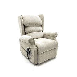 CosiChair electrical lift and recline armchair, upholstered in a neutral fabric