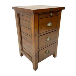 The Irish Coast Collection - hardwood three drawer bedside chest, with brushing slide