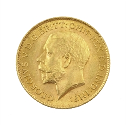 King George V  1913 gold half sovereign coin