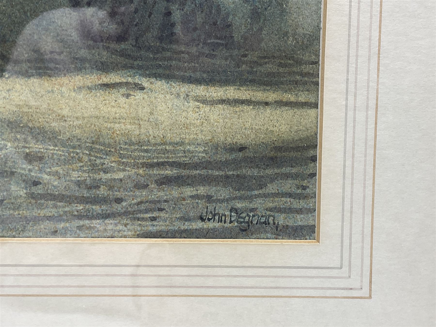 John Degnan (Northern British 1947-): Robin Hoods Bay, watercolour signed 23cm x 34cm 