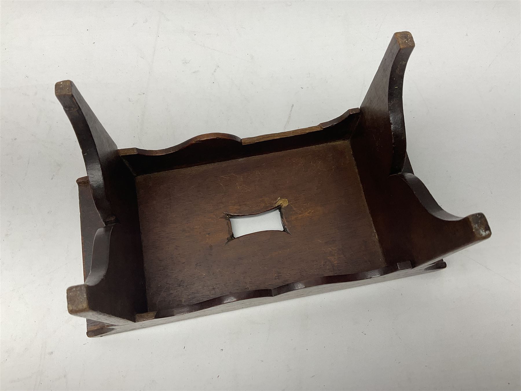 19th century oak miniature apprentice vernacular stool, H13.5cm