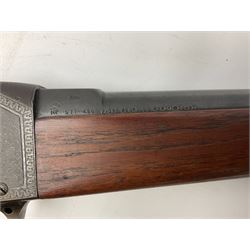 Manton .577/450 Martini Henry rifle, the 82.5cm smooth bored barrel proofed for shot, two barrel bands and bayonet fitting, engraved action with side safety, figured walnut stock with chequered steel butt plate, complete with ramrod, NVN other than 5346 on barrel, L125cm