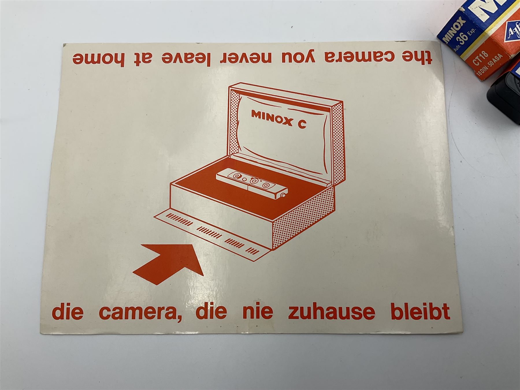 Minox C camera with 'Minox 1:3.5 f=15mm' lens, in fitted leather case with original box 