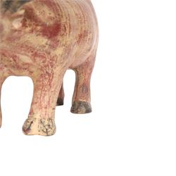 Terracotta figure of a water buffalo, H27cm