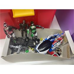 Collection of 1990s toys, including Biker Mice from Mars, Teenage Mutant Ninja Turtles, Thunderbirds etc in three boxes 