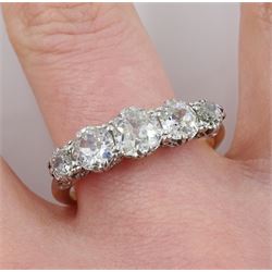 Early 20th century gold old cut five stone diamond ring by Charles Green & Sons, stamped CG&S 18ct, total diamond weight approx 1.50 carat
