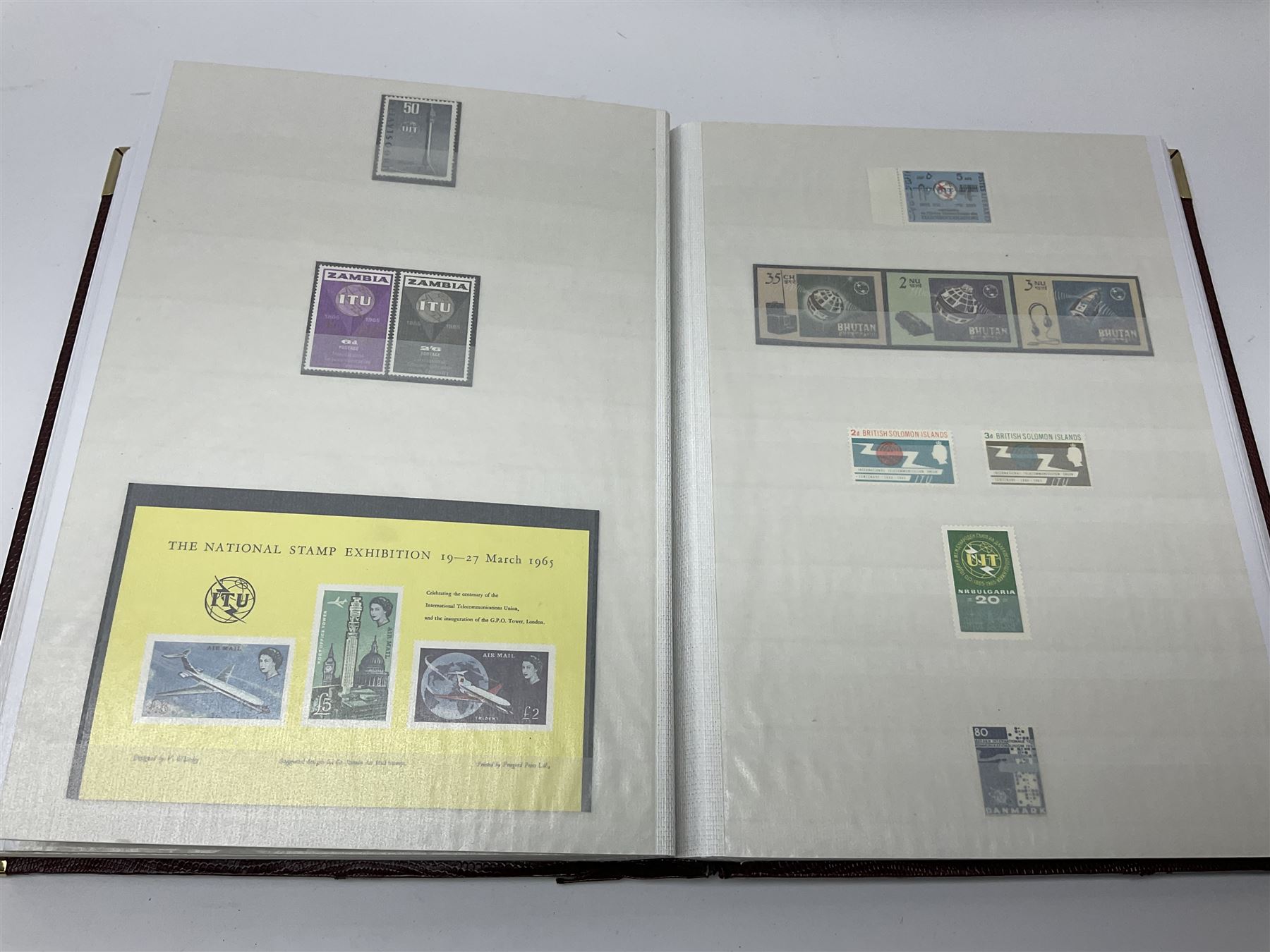 Thematic stamp collection relating to satellites, telecommunications and space from various Countries including Angola, Antigua, Ascension, Australia, Bahamas Barbados, Bhutan, British Virgin Islands, Denmark, Ecuador, Israel etc, a mint and used collection housed in three stockbooks