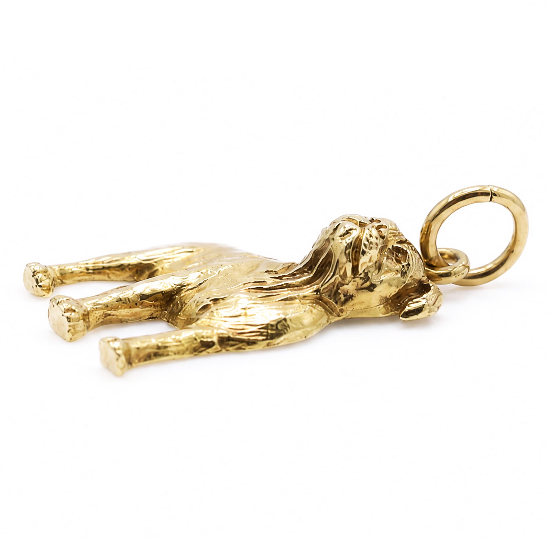9ct gold Bulldog pendant, hallmarked