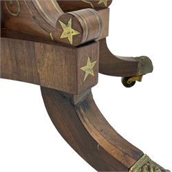 Regency rosewood and brass inlaid card t