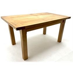 Rectangular oak dining table, square supports