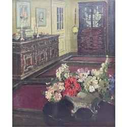 Herbert Davis Richter (British 1874-1955): Flowers in an Interior, oil on canvas signed 50cm x 40cm
