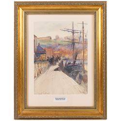 Frank Saltfleet (British 1860-1937): 'Dockyard Whitby', watercolour signed, titled on the mount 33cm x 24cm 