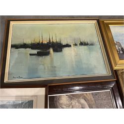 Collection of paintings in various media, artists including George Stanfield Walters, Fred Baird, Ronald Pawson, Alan Stuttle, Lila Miller, etc (14)