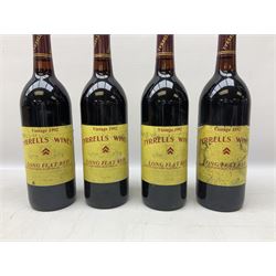 Mixed red wines comprising Tyrrell's Vintage 1992 Long Flat Red, 750ml, 12.5% vol, four bottles, Goundrey Mount Barker 1992 Cabernet Merlot, 750ml, 12% vol, four bottles, and four Tyrrell's Old Winery pinot noir, 13% vol (12)