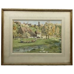 Alexander Gair Wilkinson (British 1882-1957): 'Old Farm' Landscape, watercolour signed, 'Fine Art Society' label verso dated 1936, 36cm x 54cm