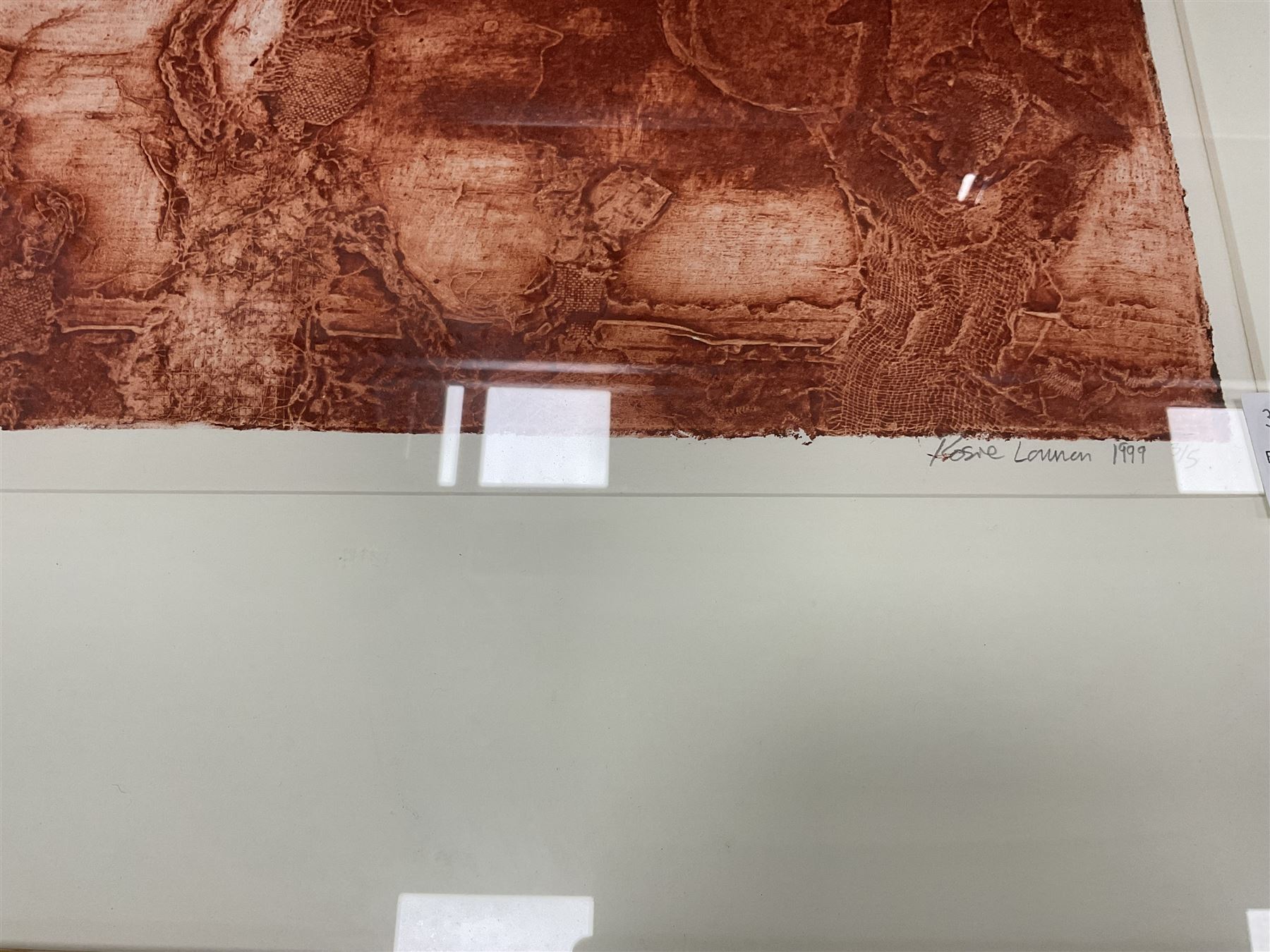 David Hockney Garrowby Hill Boston Museum of Fine Arts poster, and three Rosie Lannan? contemporary pictures, max 60cm x 64cm (4)