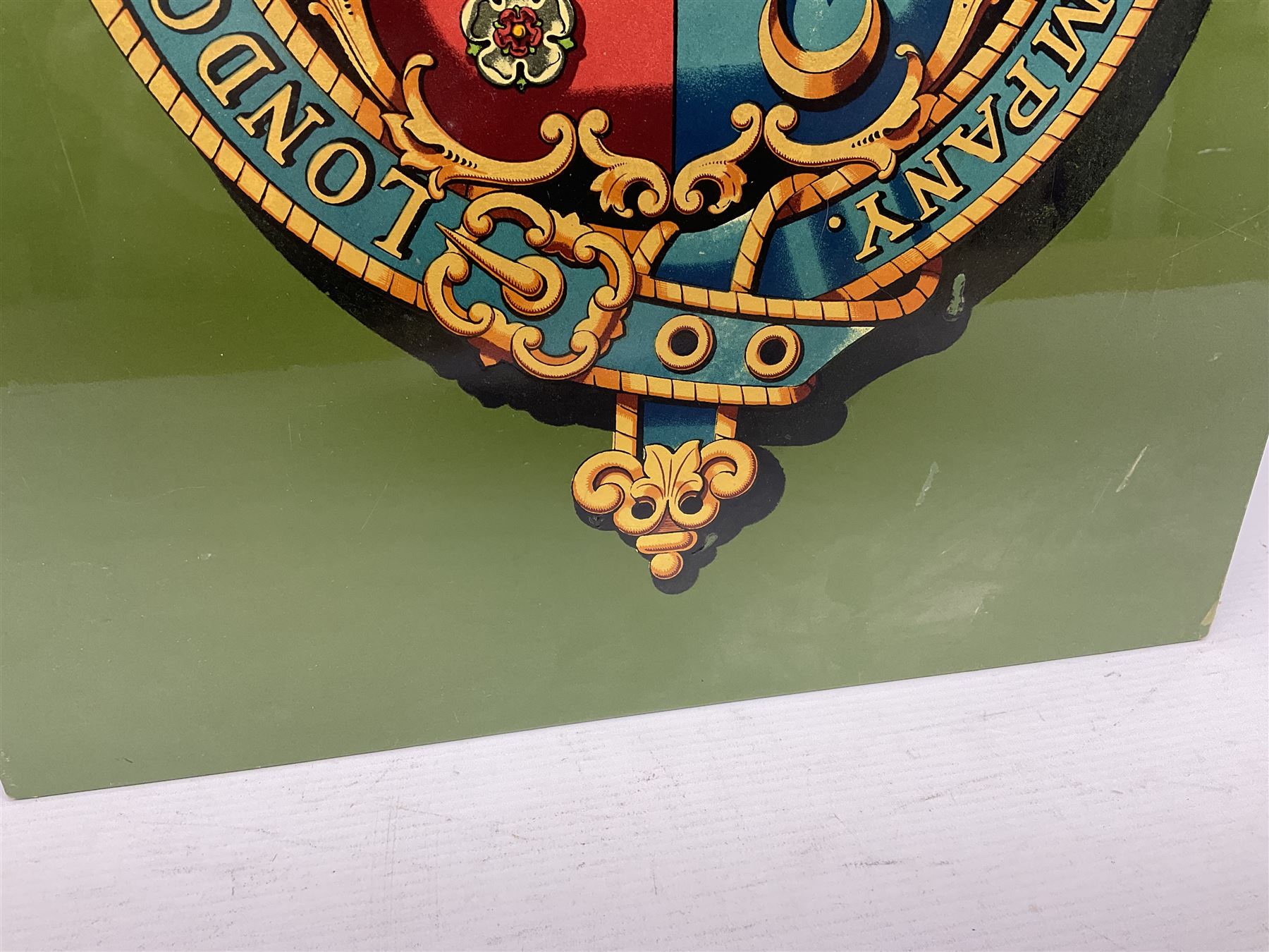 London & South Western Railway Company reproduction sign, upon a green ground, H51cm, W36cm