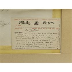 Derek Carpenter (British 1936-2010): Sandsend from the Ness, pastel signed 32cm x 35cm; L Tindall (Late 20th century): The Ness Sandsend, watercolour signed 13cm x 23cm; 'Mulgrave Inn Upgang' Whitby, early 20th century watercolour indistinctly signed and extensively inscribed verso 14cm x 22cm (3)