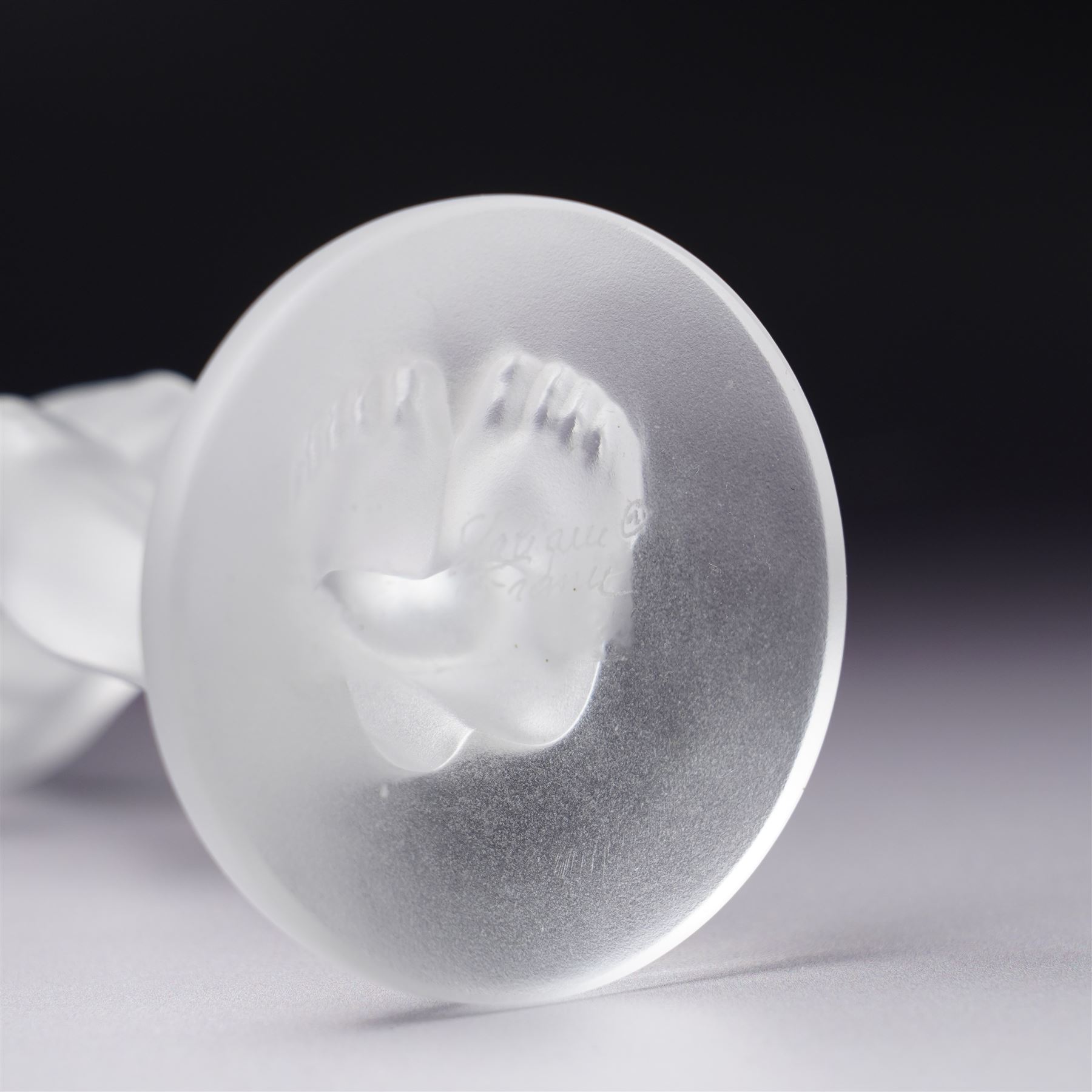 Lalique 'Josephine' frosted glass figure, modelled as a nude figure with her hands to her sides, marked Lalique France to base, H19.5cm