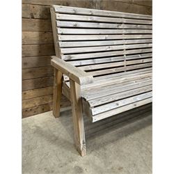 Wooden slatted garden bench