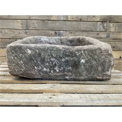 19th century rectangular stone trough 