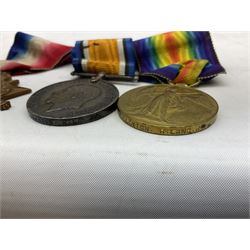 WWI medal trio named to '3341 PTE. F. CLAYTON, R. LANC. R.' comprising 1914-15 star, War and Victory medals, War Medal named to 'J. 75639, R.E. CLAYTON, ORD., R.N.' and a 1914 Christmas tin