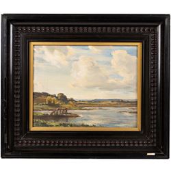 Arthur A Friedenson (Staithes Group 1872-1955): Summer on the Isle of Purbeck, oil on board signed 20cm x 26cm