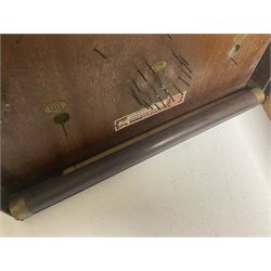 John Jaques and Son ‘Devil Among the Tailors’ wooden vintage skittles game, missing pole and ball, with instruction manual and original box; and a Corinthian Bagatelle board with marbles and push stick 