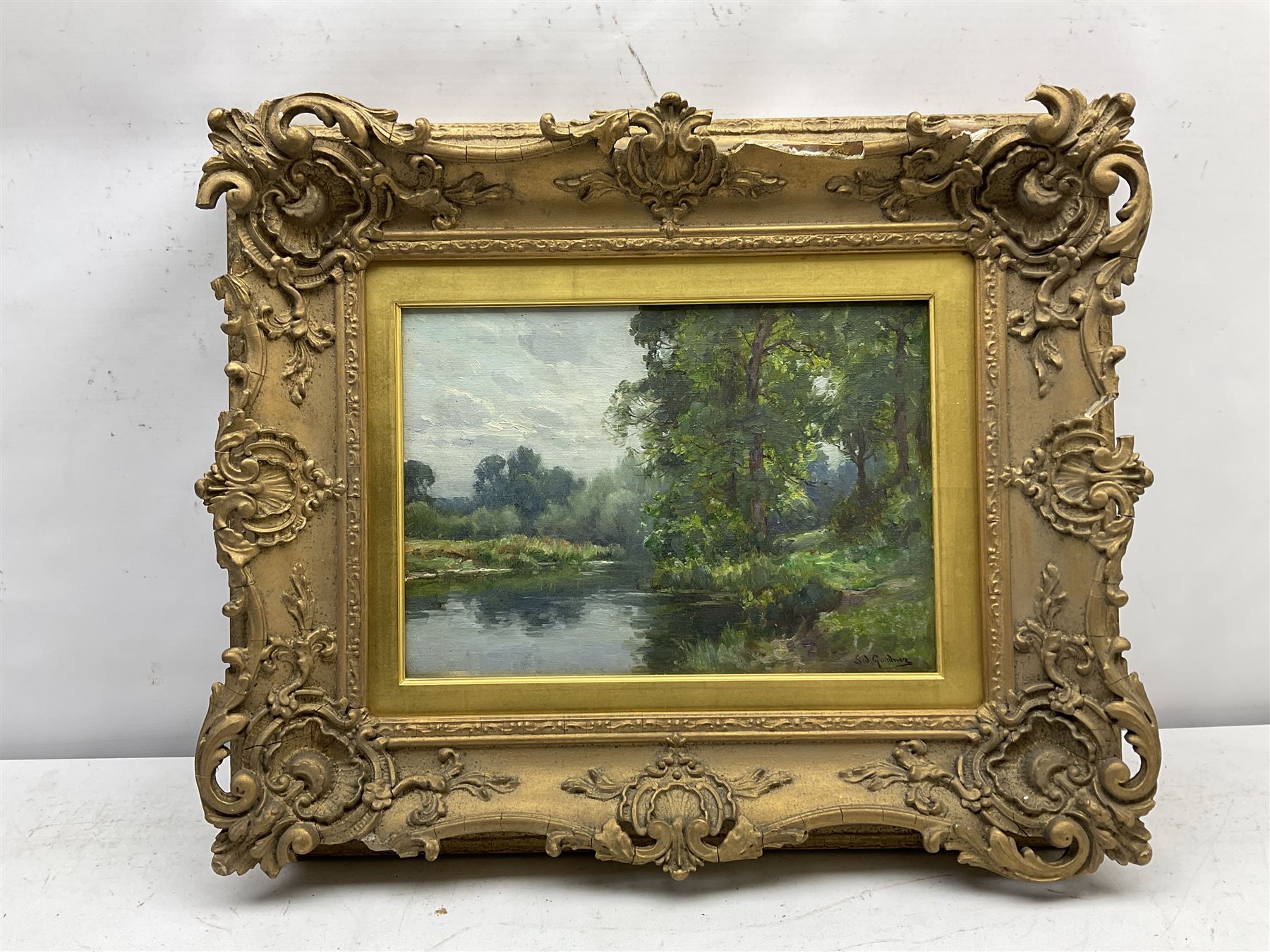 Sidney Valentine Gardner (Staithes Group 1869-1957): 'The Avon at Weston Gloucestershire', oil on artist's board signed, indistinctly titled verso 24cm x 34cm